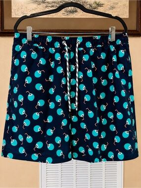 Snapper Rock Coco Loco Men’s Navy Martini Print Trunks Board Shorts XL UPF 50+